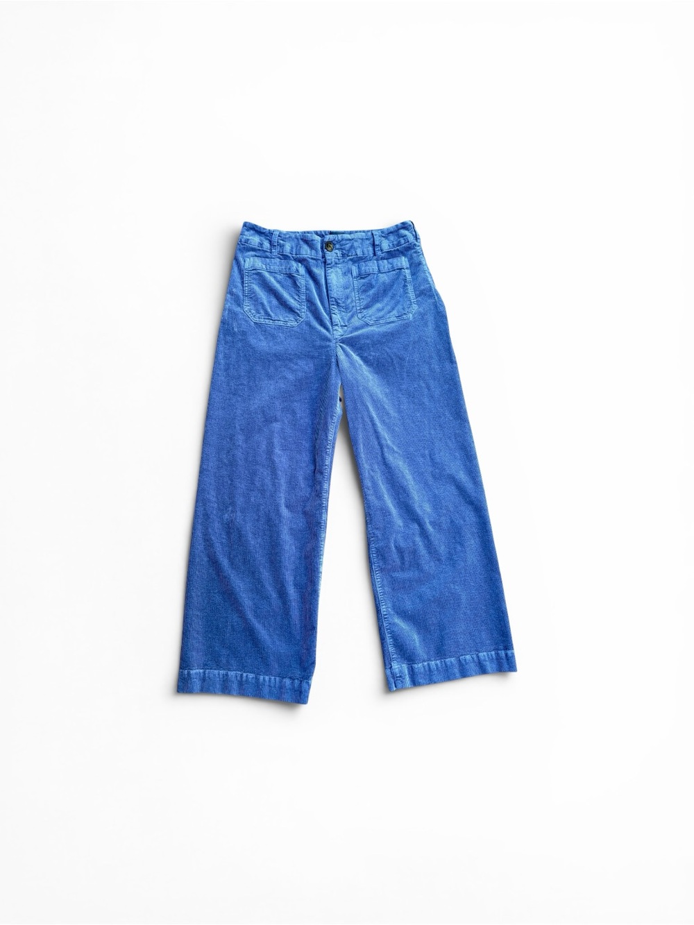 Maeve Anthropologie The Colette Blue Corduroy Wide Leg Pants 34T